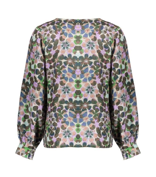 Geisha Blouse flowers 000300 Lilac