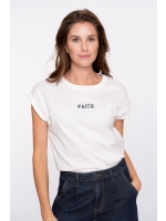 Geisha T-shirt embroidered word 000011 Off white