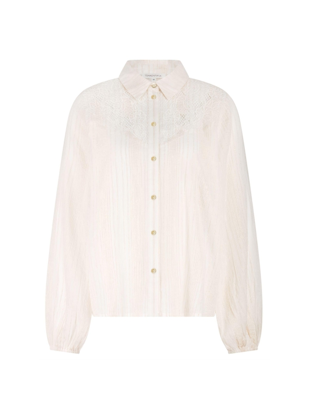 Tramontana Lurex Blouse Lace 001100 Off White