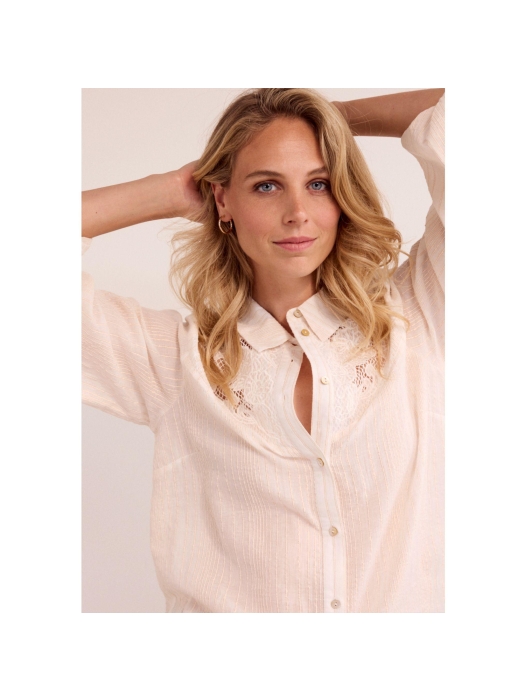 Tramontana Lurex Blouse Lace 001100 Off White