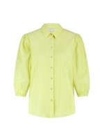 Tramontana Creased Puff-Sleeve Blouse 005795 Celery