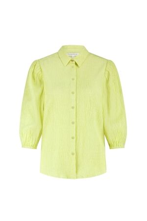 Tramontana Creased Puff-Sleeve Blouse 005795 Celery