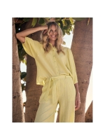 Tramontana Creased Puff-Sleeve Blouse 005795 Celery