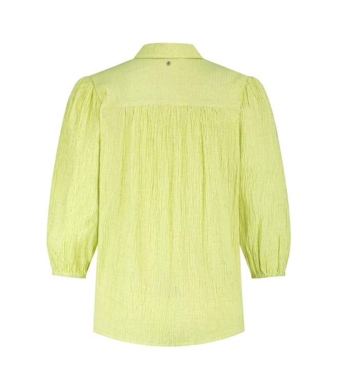 Tramontana Creased Puff-Sleeve Blouse 005795 Celery