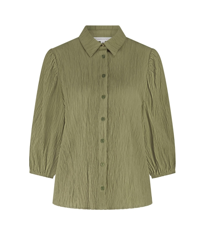 Tramontana Creased Puff-Sleeve Blouse 006155 Aloe