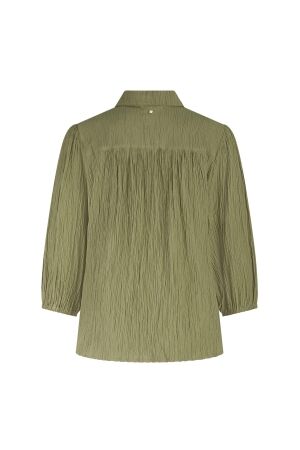 Tramontana Creased Puff-Sleeve Blouse 006155 Aloe