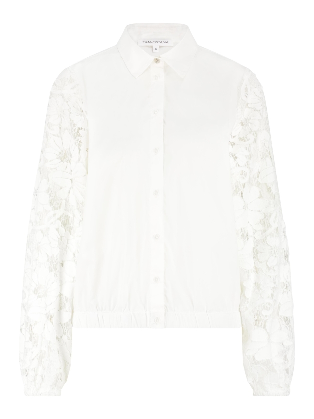 Tramontana Blouse Fancy Lace Sleeves 001100 Off white
