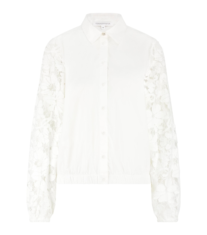 Tramontana Blouse Fancy Lace Sleeves 001100 Off white
