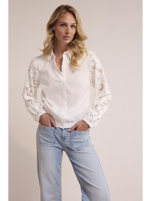 Tramontana Blouse Fancy Lace Sleeves 001100 Off white