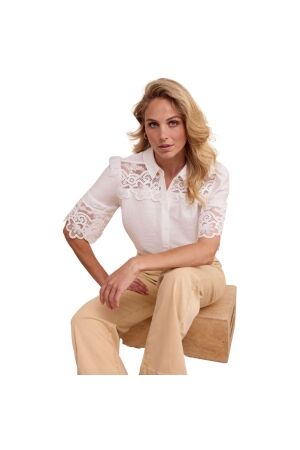 Tramontana Blouse Lace Details 001100 Off White