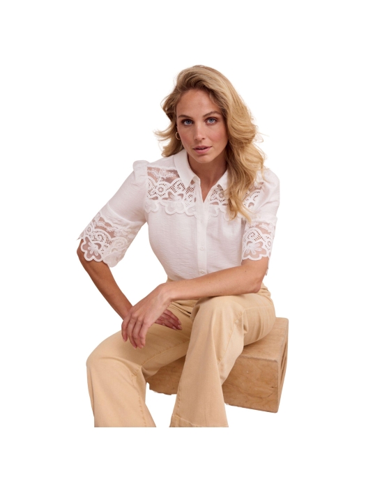 Tramontana Blouse Lace Details 001100 Off White