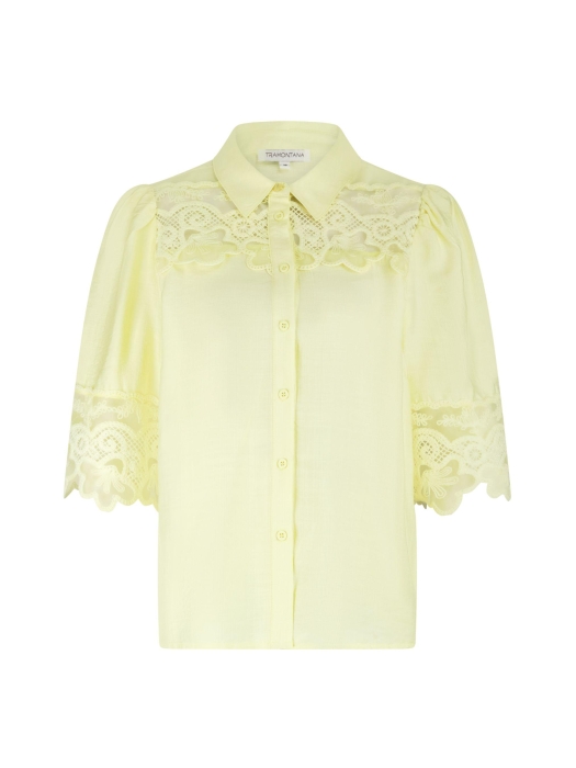 Tramontana Blouse Lace Details 005795 Celery