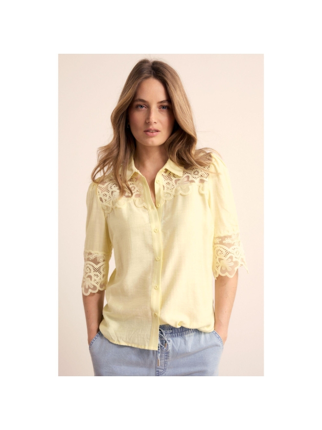 Tramontana Blouse Lace Details 005795 Celery