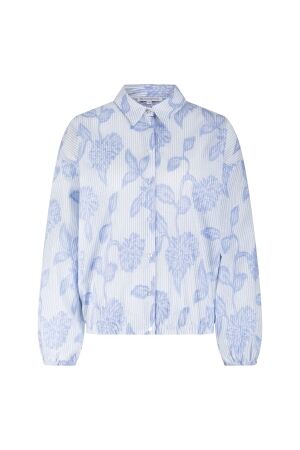 Tramontana Striped Blouse Flower Pattern 005042 Breezy blue