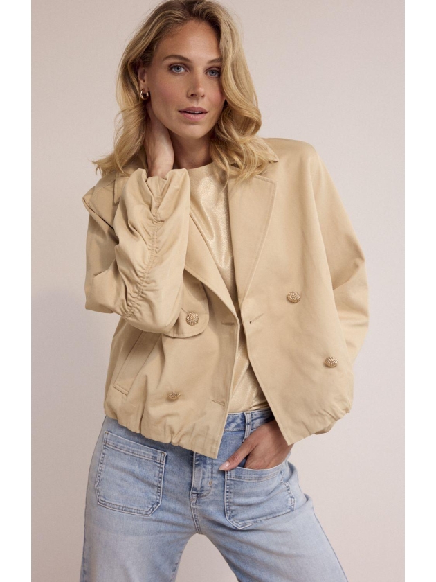 Tramontana Short Trench Jacket 001225 Pebble