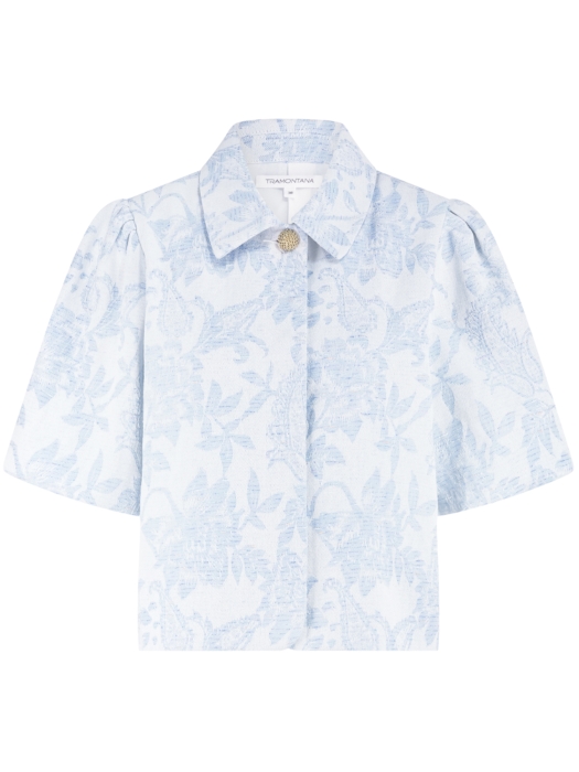 Tramontana Denim Jacquard Jacket 000043 Light indigo denim