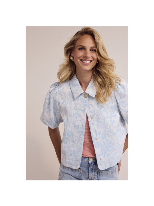 Tramontana Denim Jacquard Jacket 000043 Light indigo denim