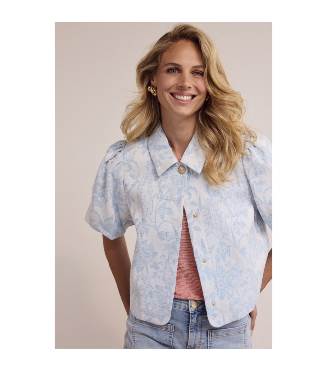 Tramontana Denim Jacquard Jacket 000043 Light indigo denim