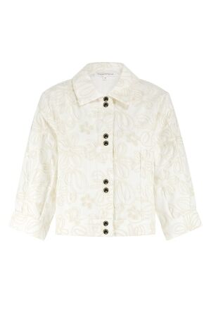 Tramontana Embroidered Denim Jacket 001100 Off White