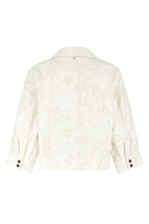 Tramontana Embroidered Denim Jacket 001100 Off White