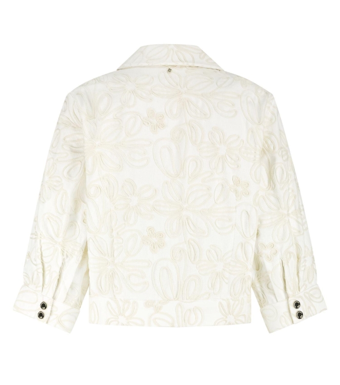 Tramontana Embroidered Denim Jacket 001100 Off White