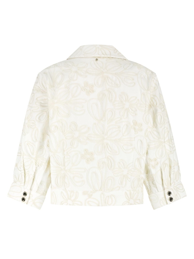 Tramontana Embroidered Denim Jacket 001100 Off White