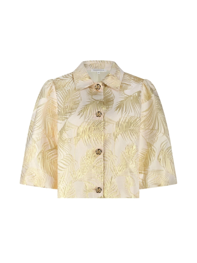 Tramontana Palm Jacquard Jacket 006803 Stone jacquard