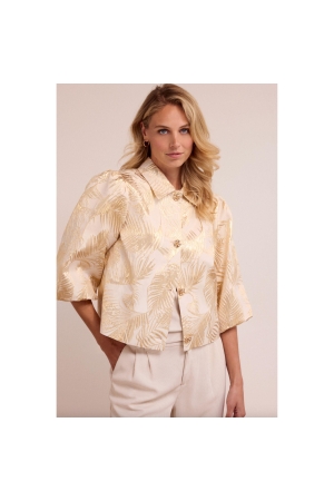 Tramontana Palm Jacquard Jacket 006803 Stone jacquard