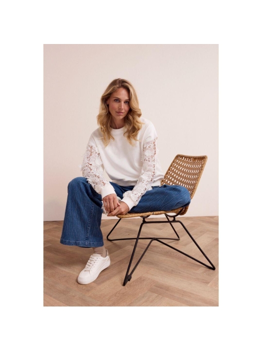 Tramontana Fabric Mix Sweater 001100 Off White