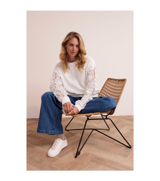 Tramontana Fabric Mix Sweater 001100 Off White