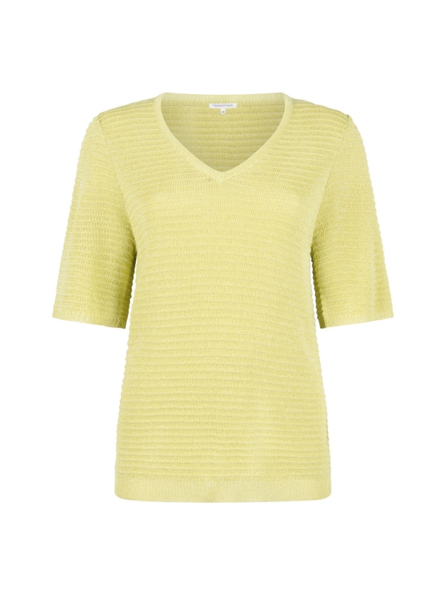 Tramontana V-Neck Jumper Lurex 005795 Celery