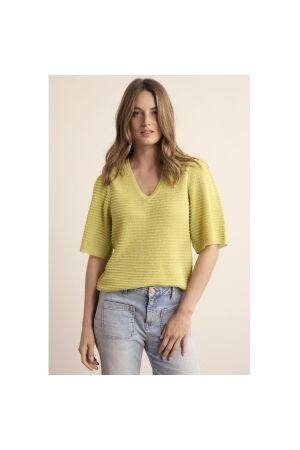 Tramontana V-Neck Jumper Lurex 005795 Celery