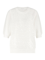 Tramontana Sequin Short-Sleeve Jumper 001100 Off white