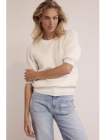 Tramontana Sequin Short-Sleeve Jumper 001100 Off white