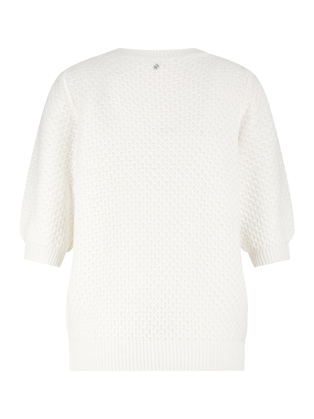 Tramontana Sequin Short-Sleeve Jumper 001100 Off white