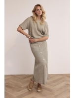 Tramontana Crinkled Maxi Skirt 006156 Aloe melange