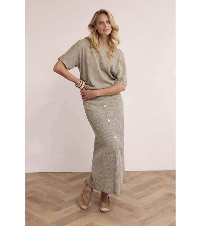 Tramontana Crinkled Maxi Skirt 006156 Aloe melange