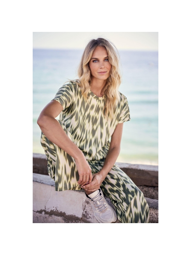 Tramontana Short-Sleeve Top Green Fade 100001 Print aloe