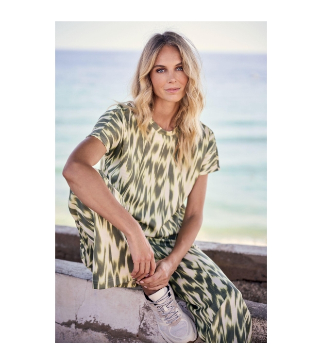 Tramontana Short-Sleeve Top Green Fade 100001 Print aloe