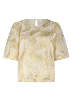 Tramontana Palm Jacquard Top 006803 Stone jacquard