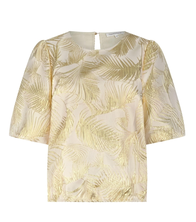Tramontana Palm Jacquard Top 006803 Stone jacquard