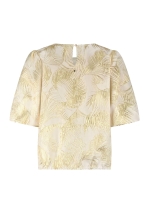 Tramontana Palm Jacquard Top 006803 Stone jacquard