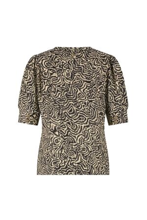 Tramontana Top Wandering Lines 100002 Print black en pebble
