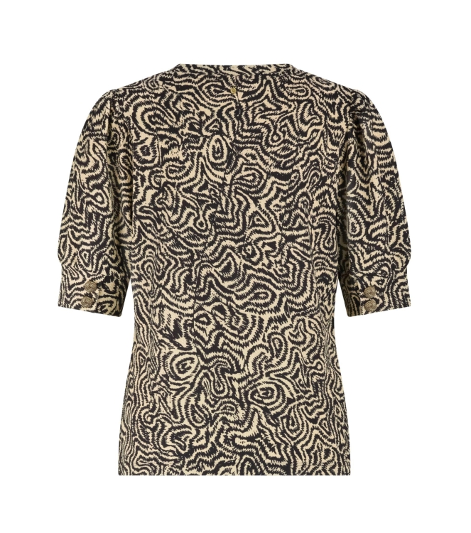 Tramontana Top Wandering Lines 100002 Print black en pebble