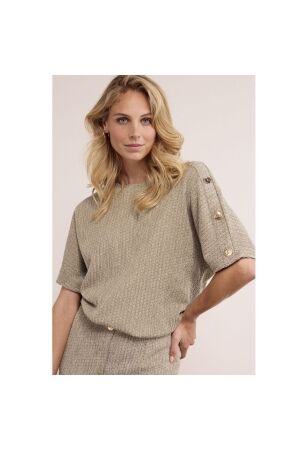 Tramontana Crinkled Top Button Detail 006156 Aloe melange