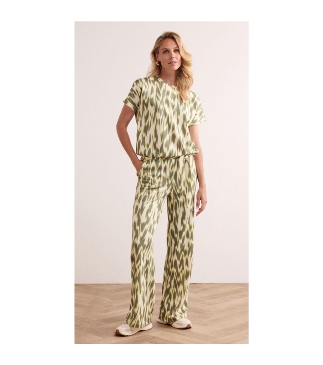Tramontana Wide-Leg Trousers Green Fade 100001 Print aloe
