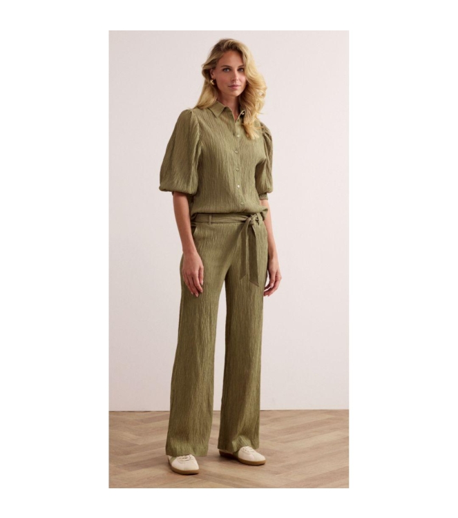 Tramontana Creased Wide-Leg Trousers 006155 Aloe