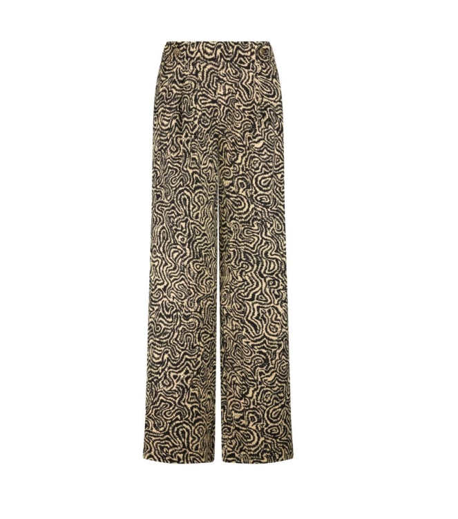 Tramontana Trousers Wandering Lines 100002 Print black en pebble