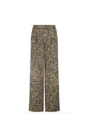 Tramontana Trousers Wandering Lines 100002 Print black en pebble