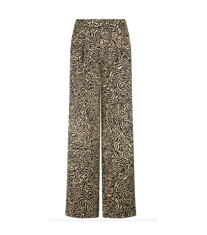 Tramontana Trousers Wandering Lines 100002 Print black en pebble